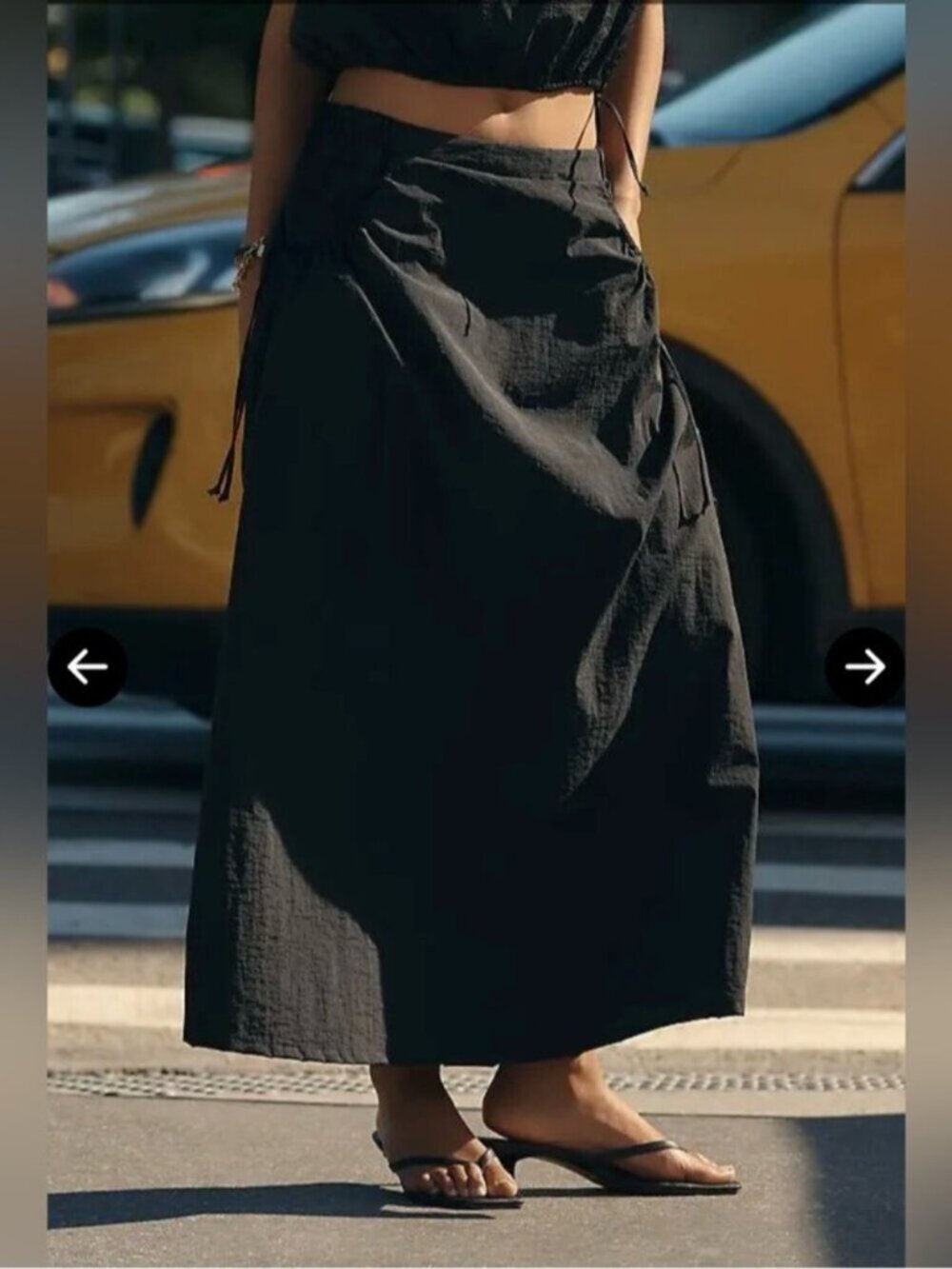 NWT Size L - Anthropologie Daily Practice Pull On Midi Skirt in Black
